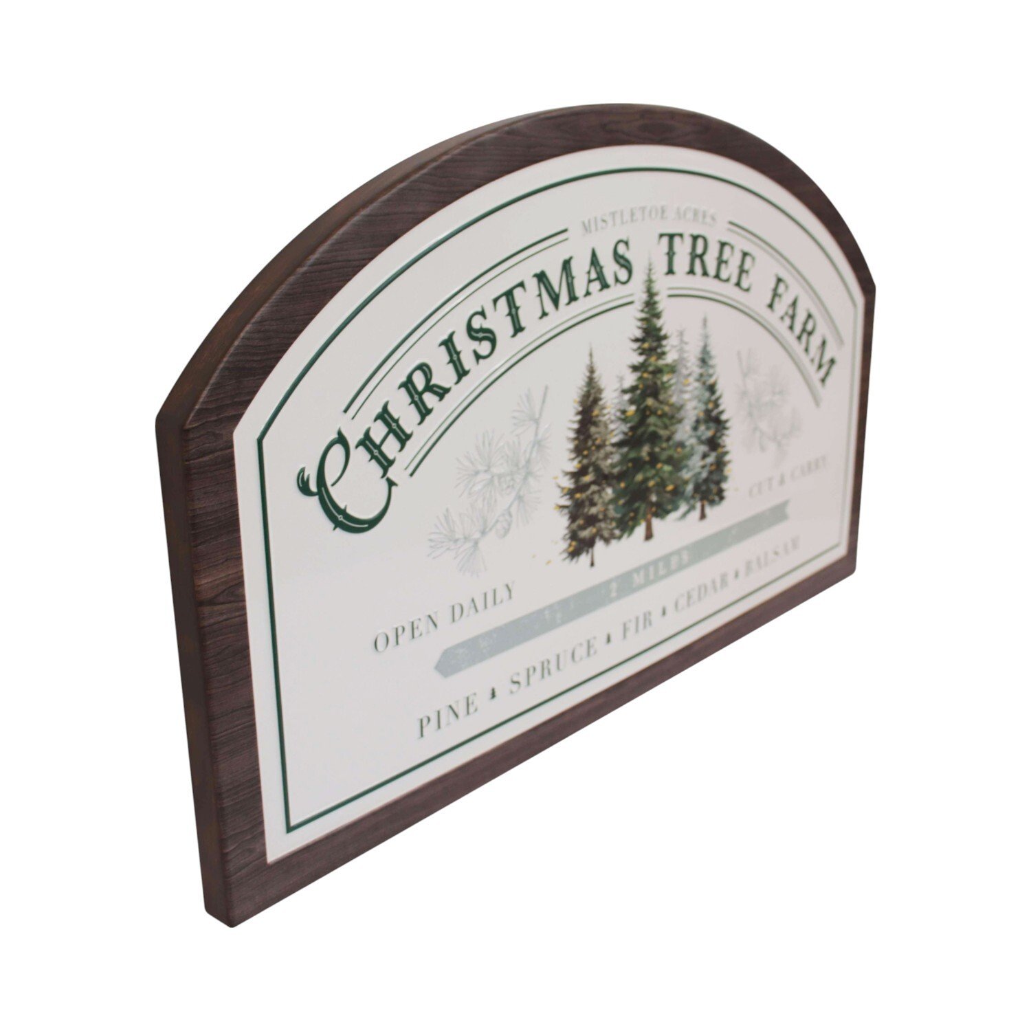 Christmas Tree Farm Embossed Sign White Image 5