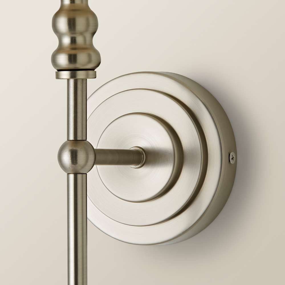 ValueLights Maggie Linen Shade Brushed Chrome Candlestick LED Wall Light with Bulb Image 5