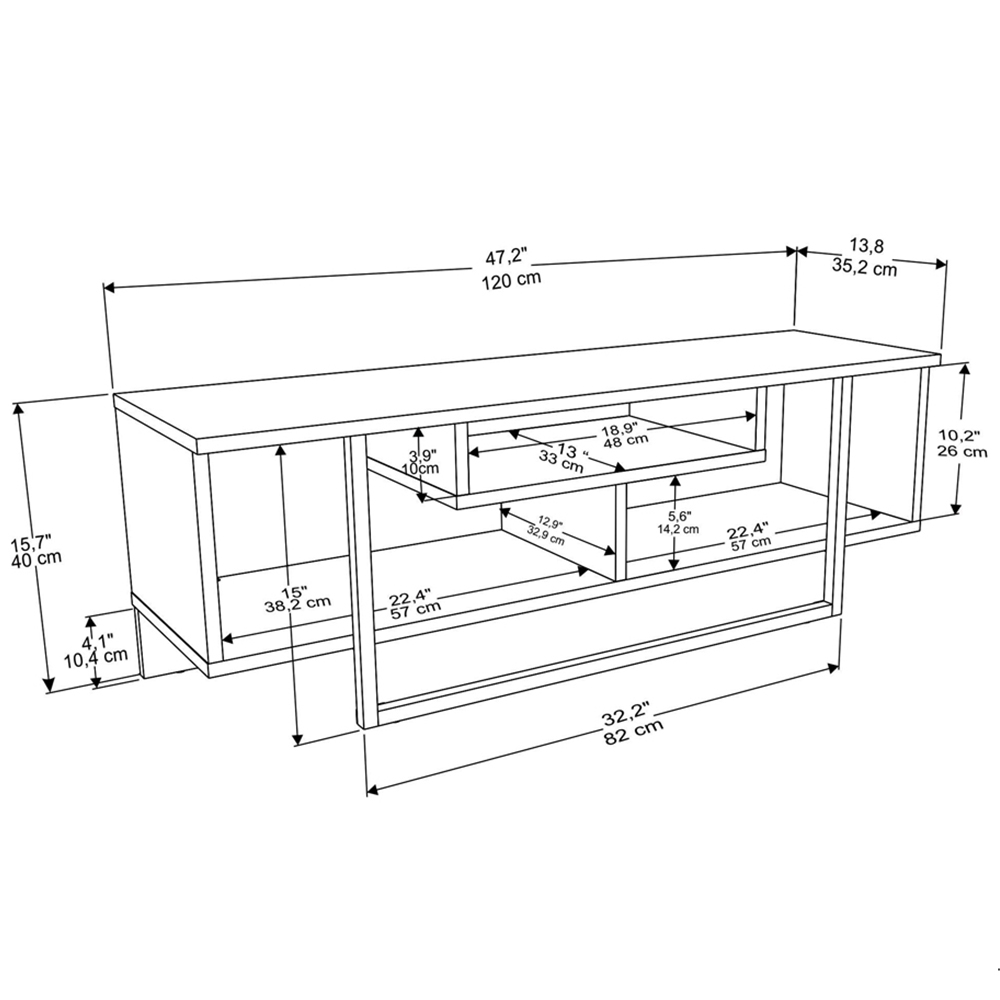 Decorotika Asal Bendire and Black Wide TV Unit Image 8