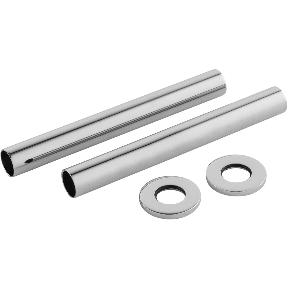 nuie Chrome Heating Accessories Decorative Chrome Pipe 2 Pack Image 1