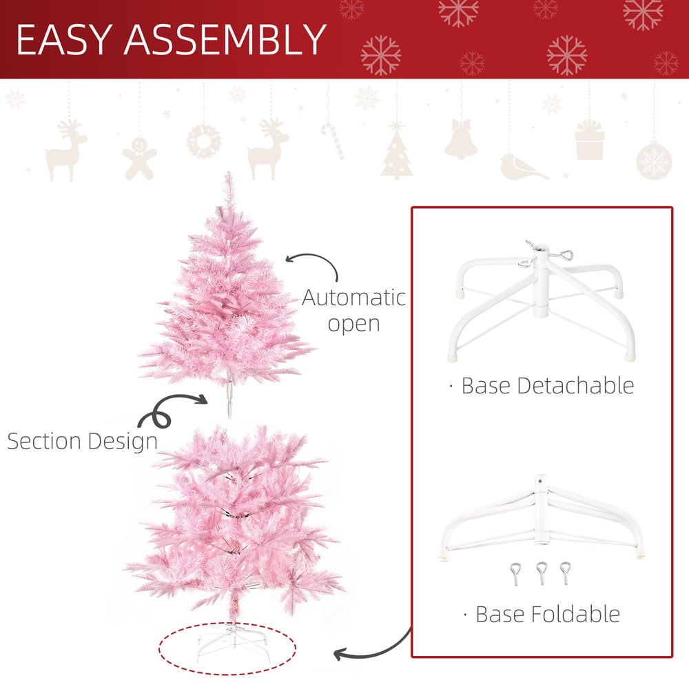 Everglow Pink Artificial Christmas Tree 5ft Image 6