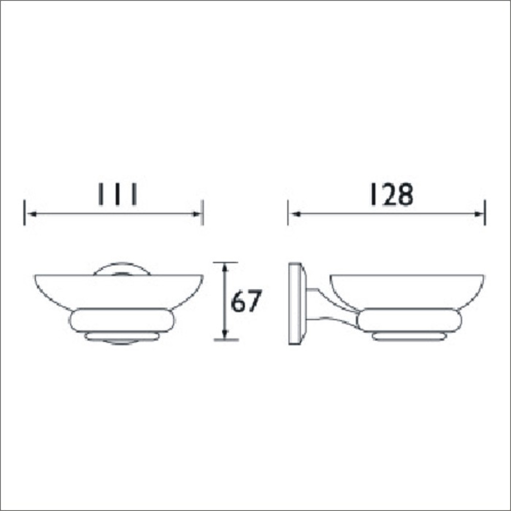 Bristan Solo Solid Brass Chrome Wall Mounted Glass Soap Dish Image 2