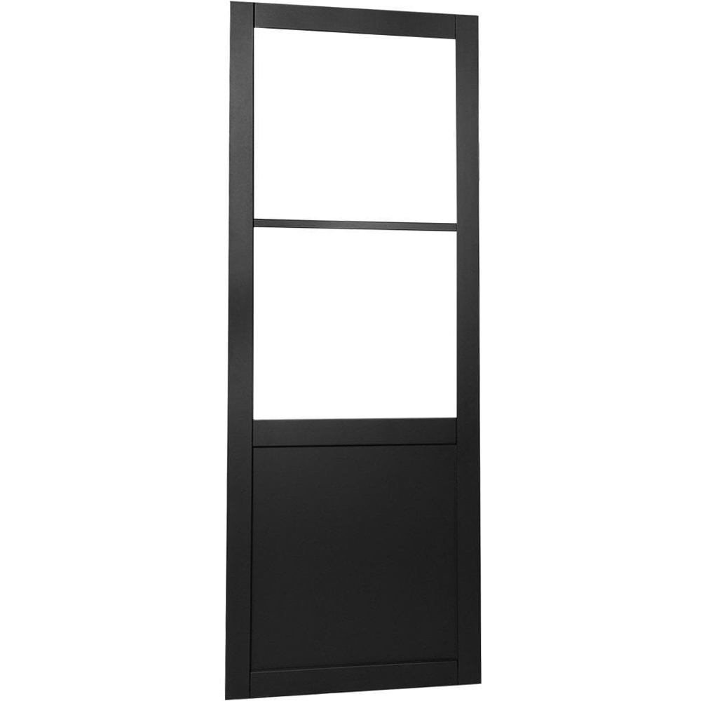 Jet Black Fully Finished Industrial Studio 1 Panel 2 Light Clear Glass Internal Door 1981 x 838 x 35mm Image 3