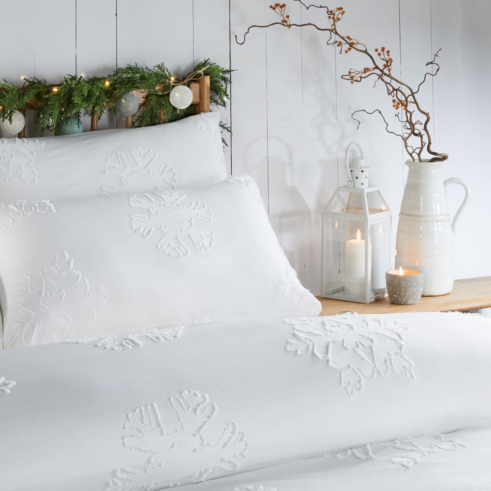 Duvet Day King Size Snow Crystal Tufted Soft Touch Duvet Set Image 2