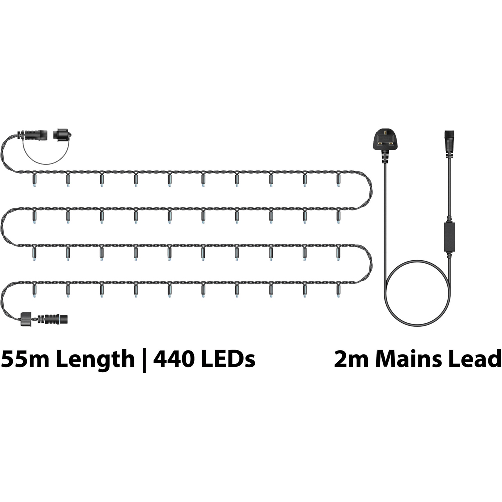 Eagle Connect Multicolour LED Black String Light 55m Image 8