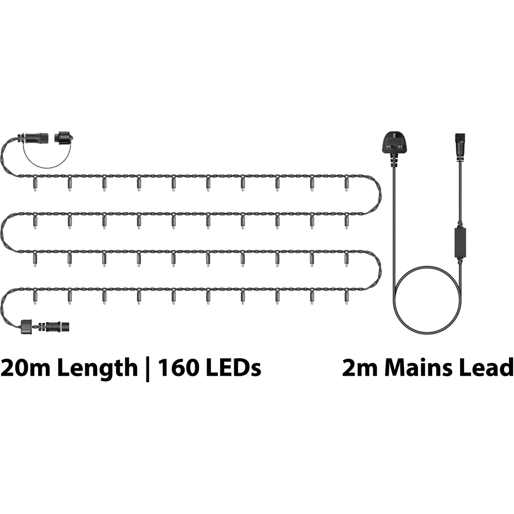 Eagle Connect Multicolour LED Black String Light 20m Image 8