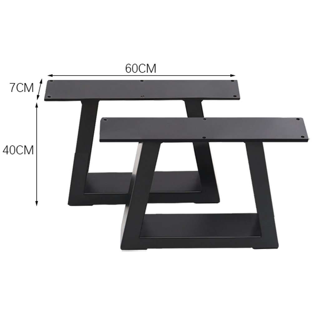 Living and Home 2 Pack Black Industrial Trapezoidal Iron Furniture Leg 60 x 40cm Image 2