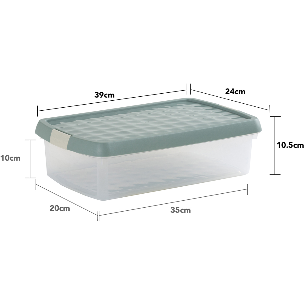 Wham Clip 7L Clear Green Milieu and Stone Rectangular Storage Box with Lid 3 Pack Image 7