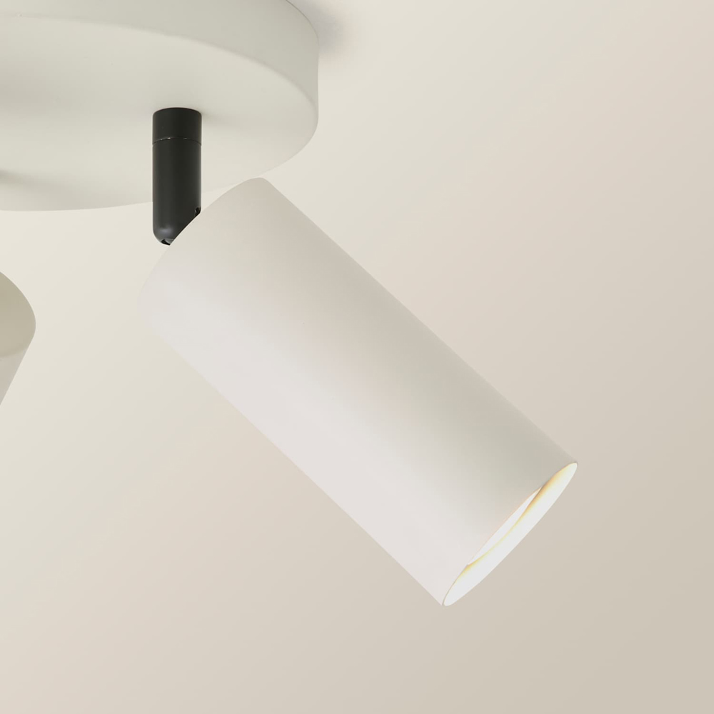 ValueLights Taylor Matte Beige Tube 3 Way Adjustable Ceiling Spotlight with Bulbs Image 4