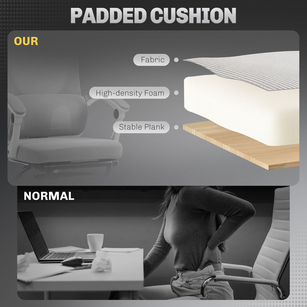 Portland Grey Mesh Ergonomic Office Chair with Headrest and Lumbar Support Image 7