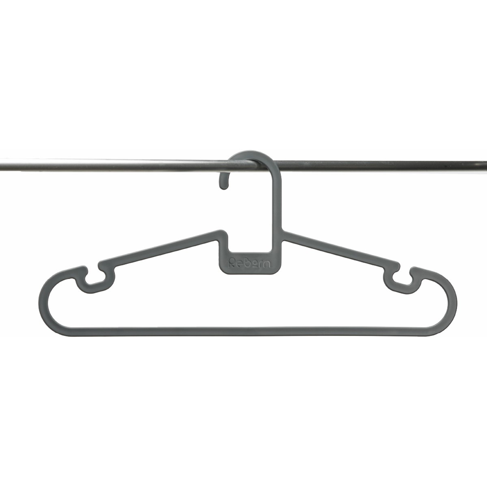ReBorn Black Plastic Coat Hanger 5 x 4 Pack Image 3