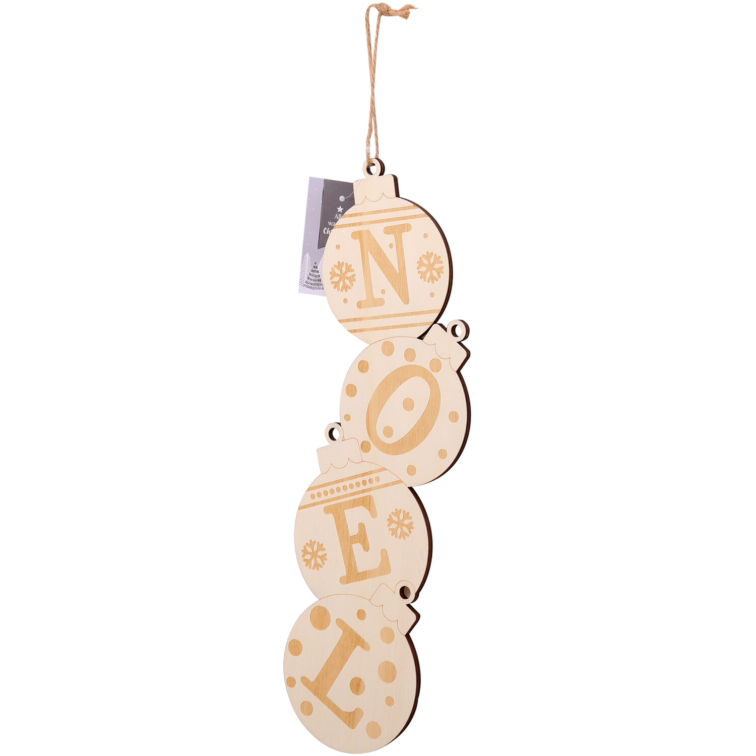 Wooden Noel Sign Hanging DecorationBrown Image 3