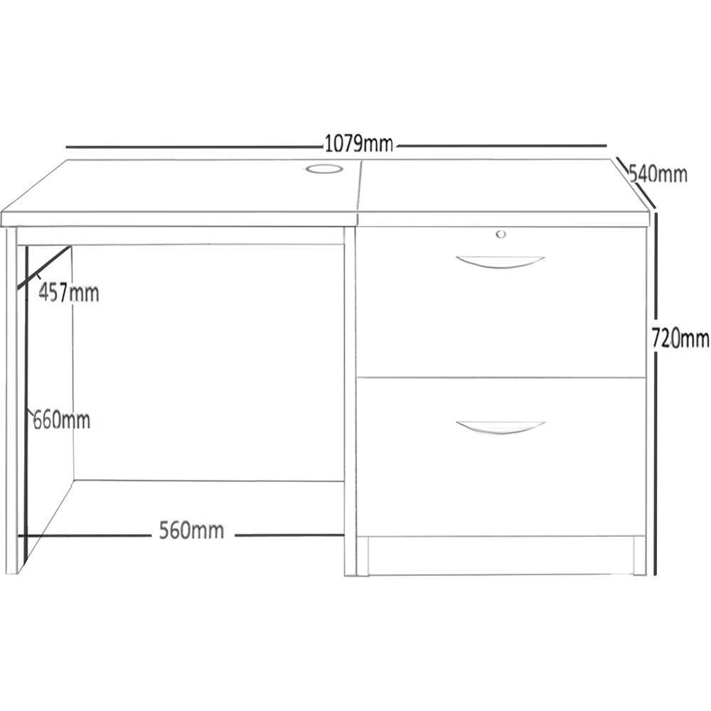 R White Cabinets 2 Drawer Brown Set-04 Desk Image 5