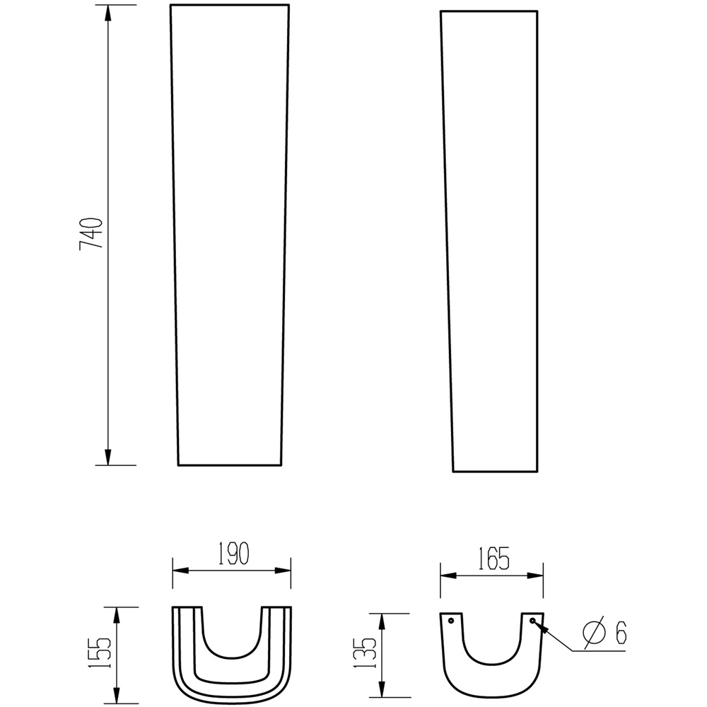 Bathstore Blanca Single Tap Hole White Vitreous China Full Pedestal Basin 600 x 400mm Image 4