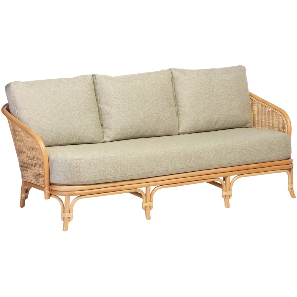 Desser Furniture Royal 3 Seater Roma Sage Natural Rattan Sofa Image 2