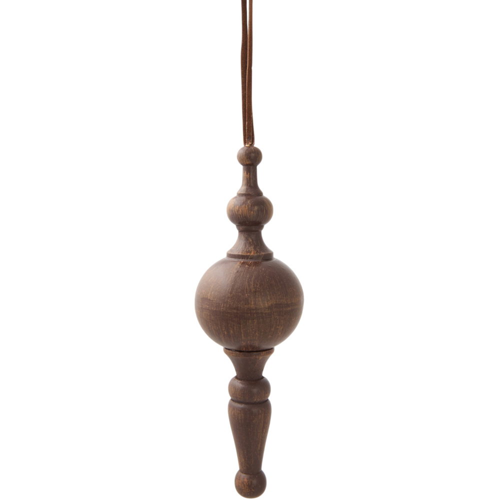 Set of 3 Vintage Wooden Droplets Brown Image 2
