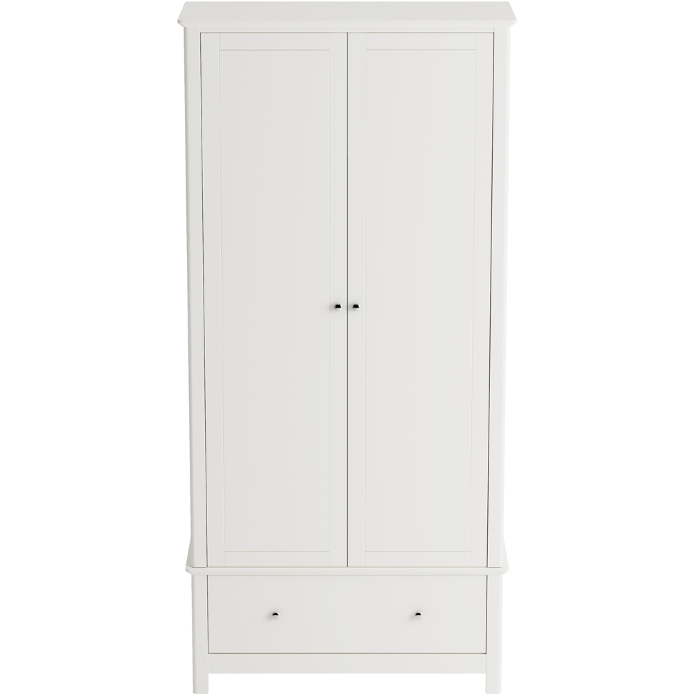 Core Products Nairn 2 Door Single Drawer White Wardrobe Image 2