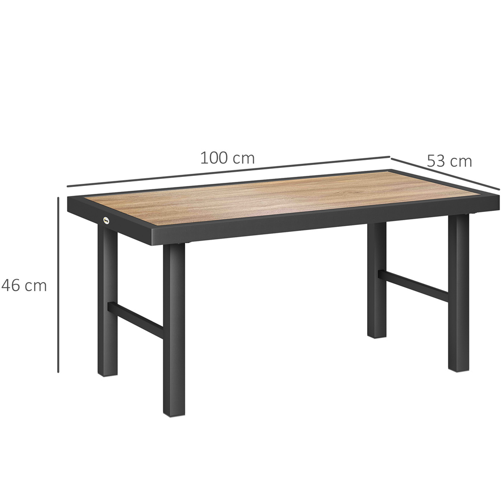 Outsunny Brown Wood Effect Garden Coffee Table Image 9