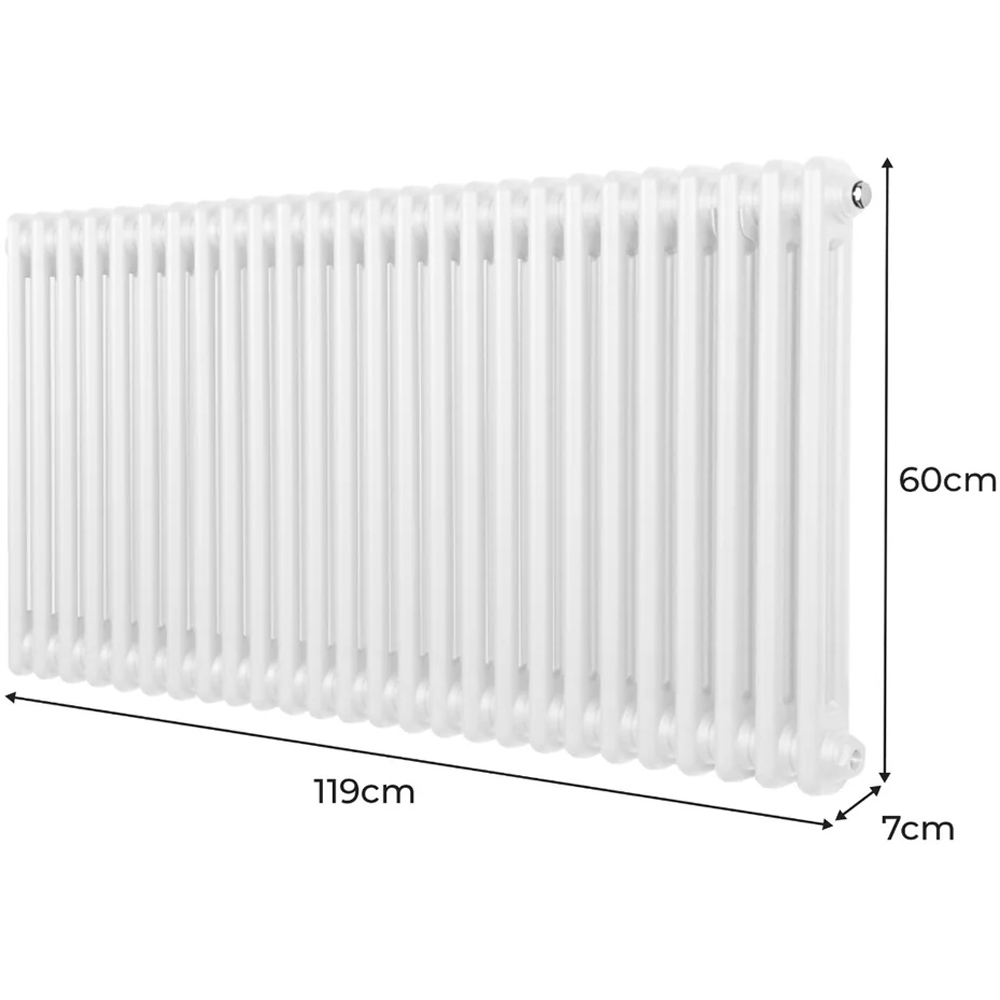 Monster Shop 5053 BTU White Traditional 2 Column Radiator 600 x 1192mm Image 6