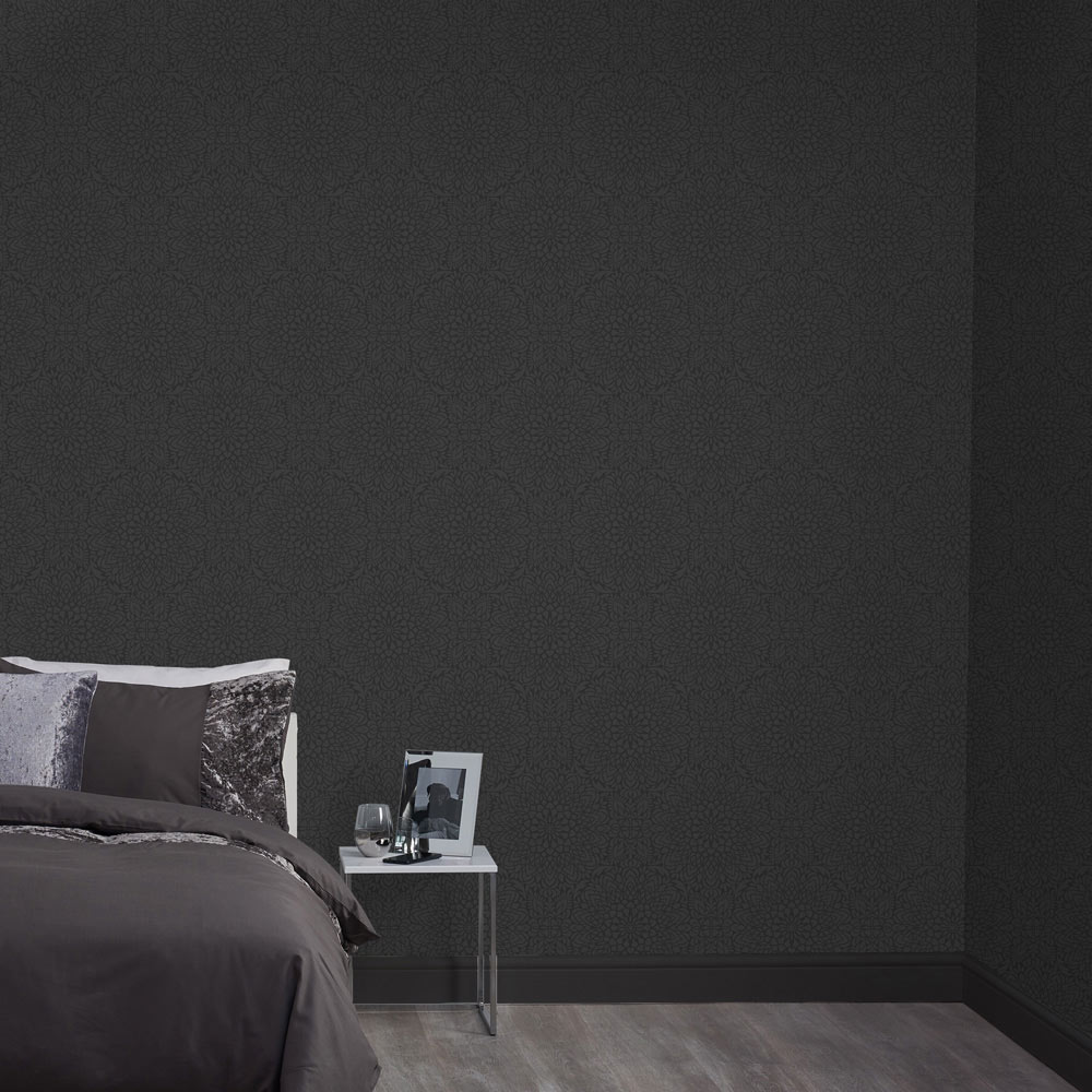 Superfresco Colours Gyroscope Charcoal Wallpaper Image 3