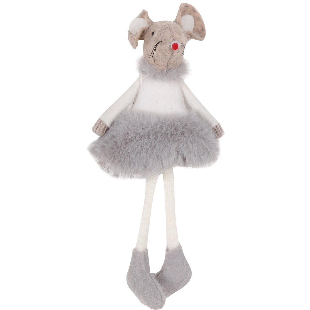 Sugar Wonderland Hanging Dressed Mouse Christmas Ornament Image 3
