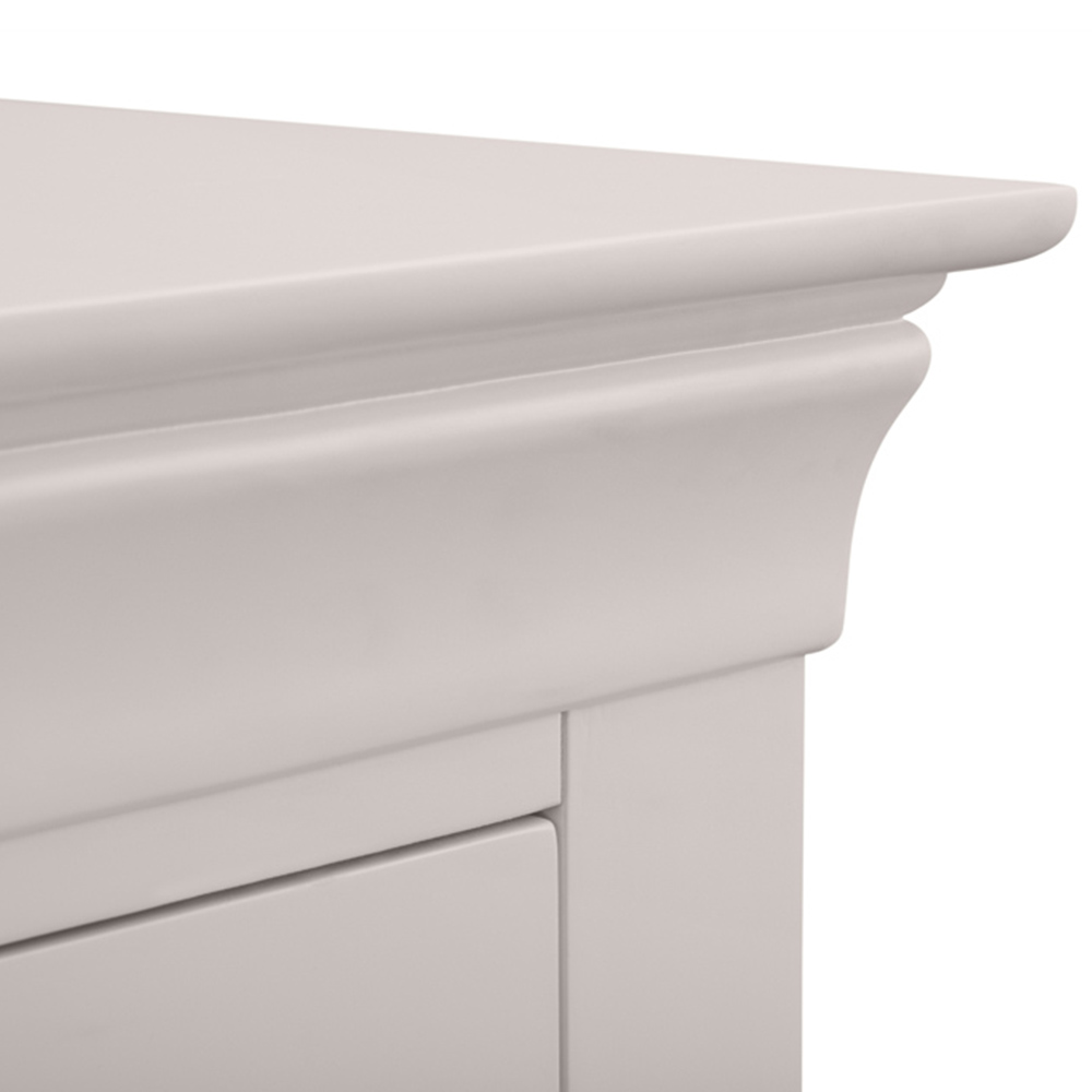 Julian Bowen Clermont 2 Drawer Light Grey Bedside Table Image 4