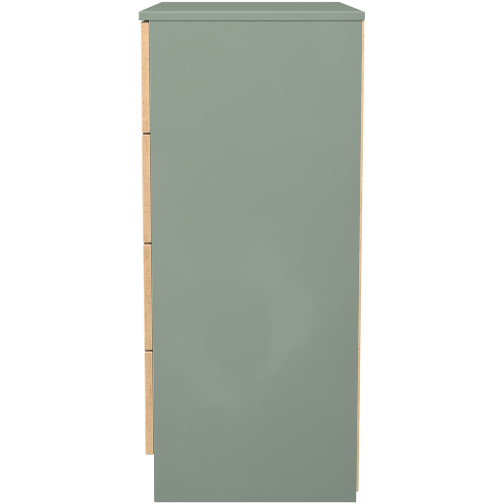 Crowndale Java 4 Drawer Slatt Effect and Reed Green Chest of Drawer Image 3
