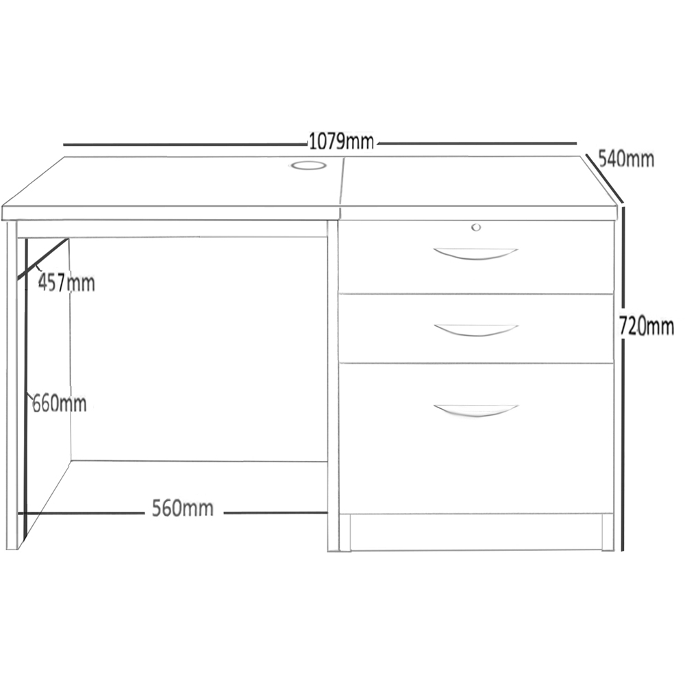 R White Cabinets 2 Drawer Single Cabinet White Set-02 Desk Image 5