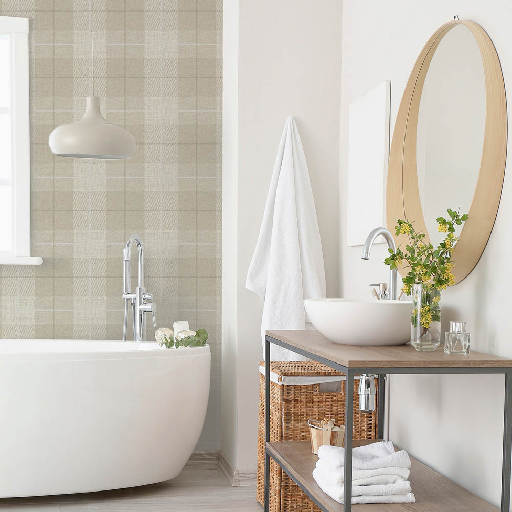Arthouse Country Tartan Taupe Wallpaper Image 5