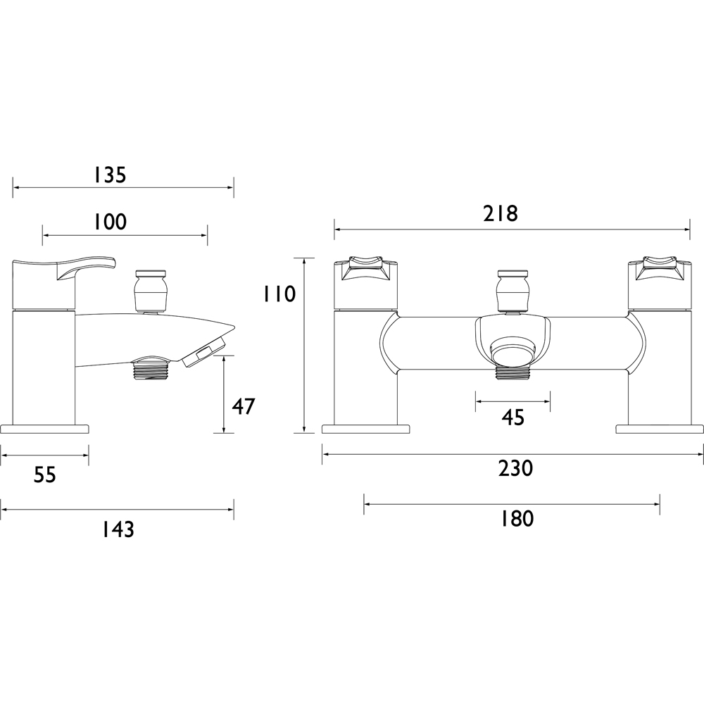 Bristan Capri Chrome Bath Shower Mixer Tap with Handset Image 5