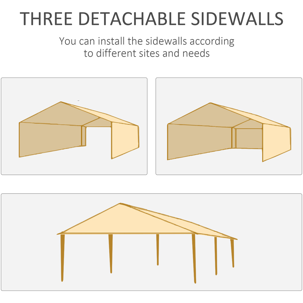 Outsunny 6 x 3m Green Party Tent with Windows and Side Panels Image 6