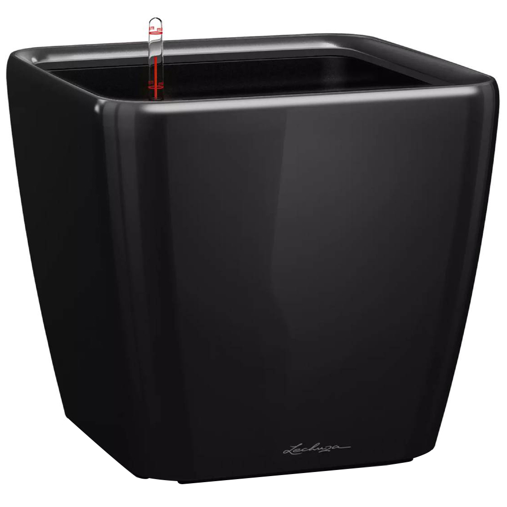 Lechuza Quadro LS 35 Black Poly-Resin Self-Watering Planter 33cm Image 1