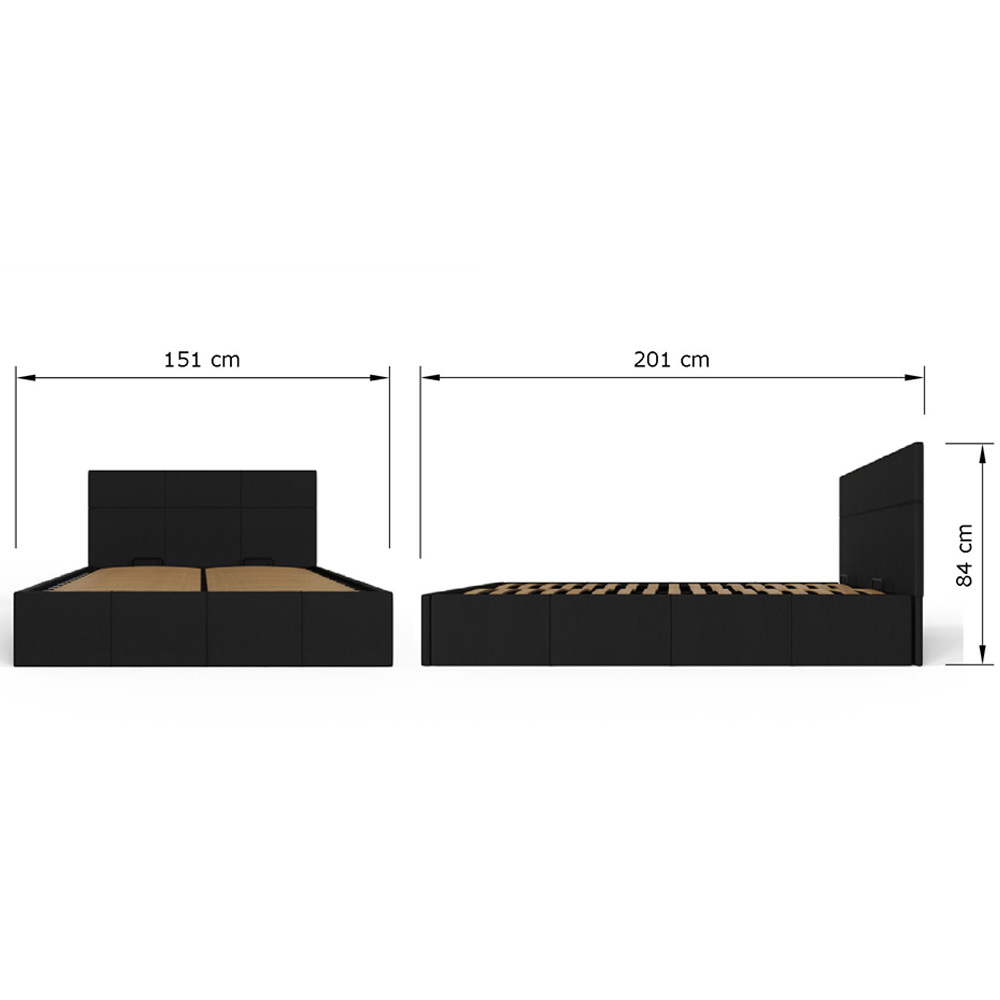 GFW Double Black End Lift Ottoman Bed Image 9