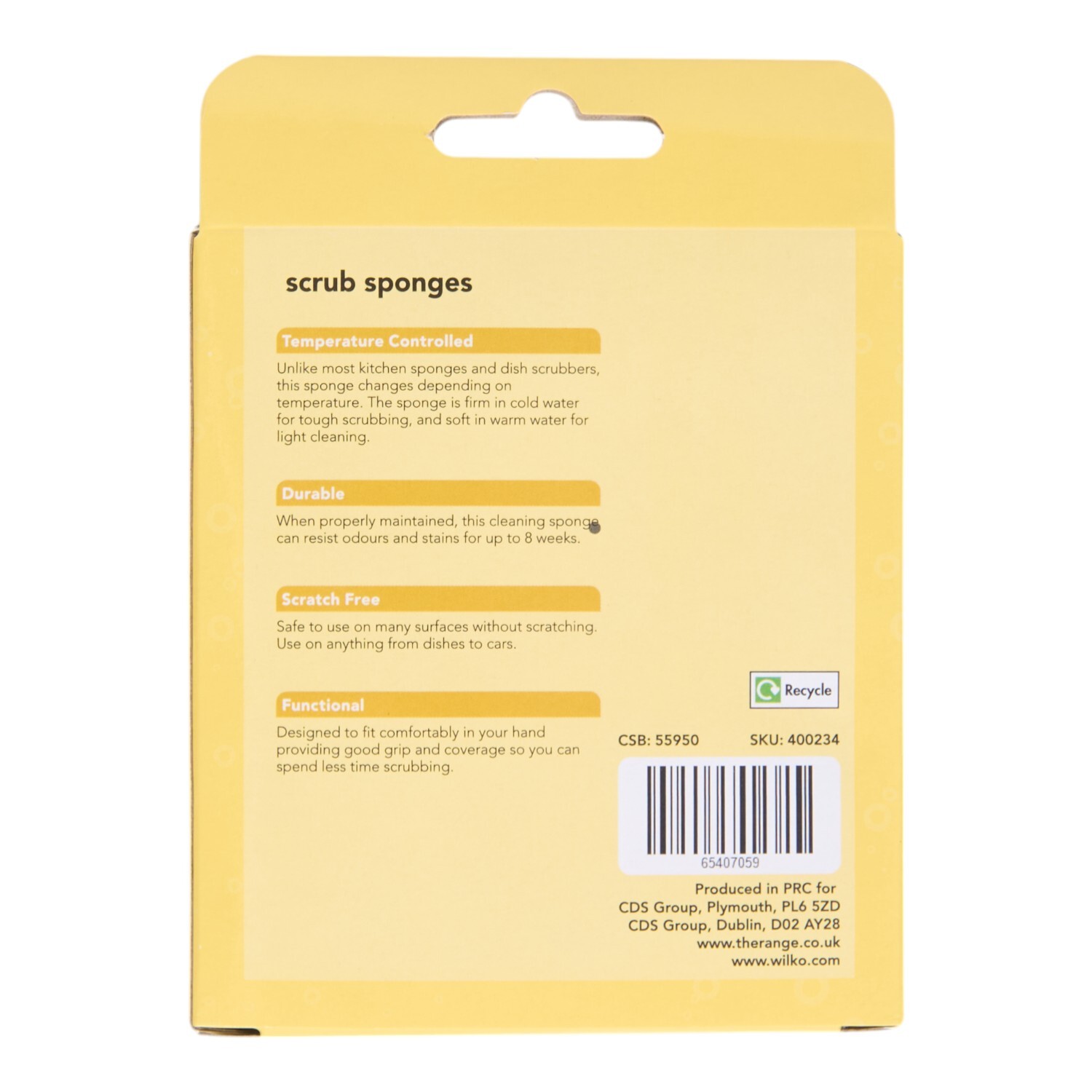 Wilko Pack of 4 Scrub Sponges Image 2