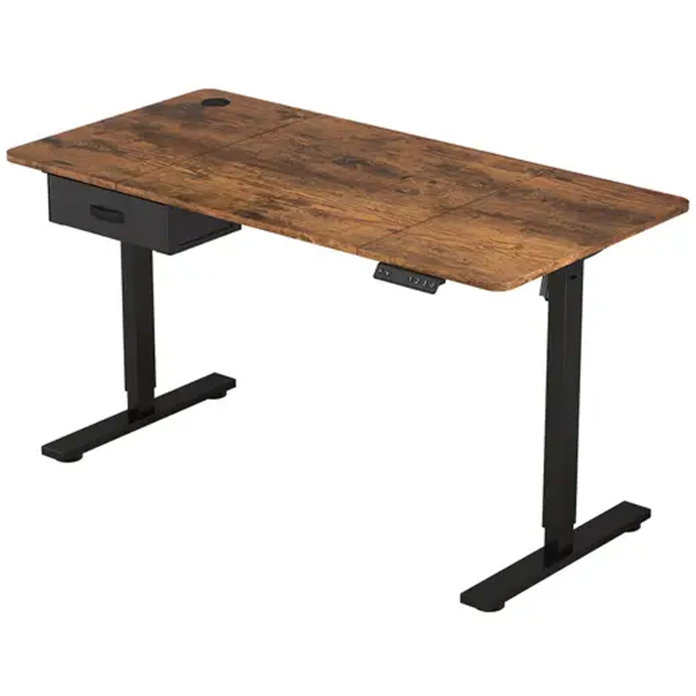 Easton Height Adjustable Electric Computer Desk Brown Image 2