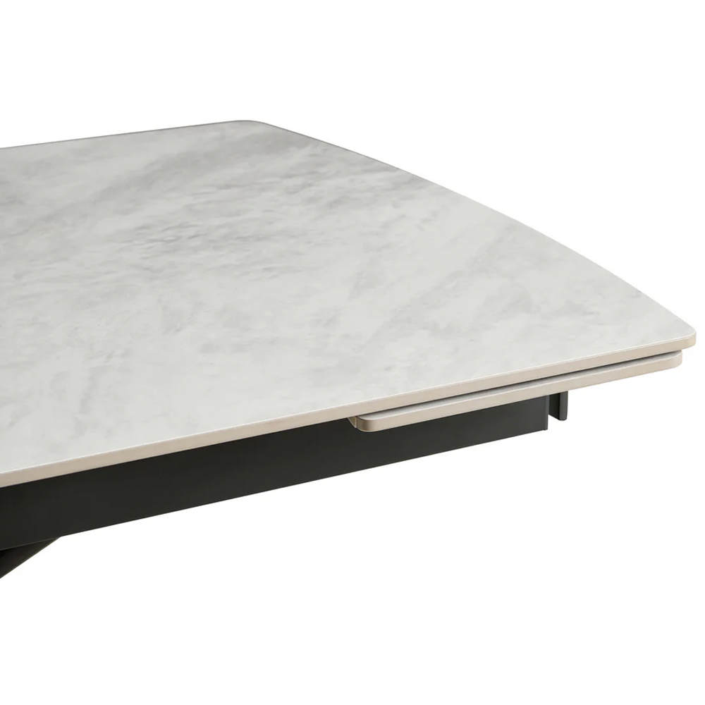 DS Living Kairo 6 Seater Extendable Dining Table White with Black Vein Image 4