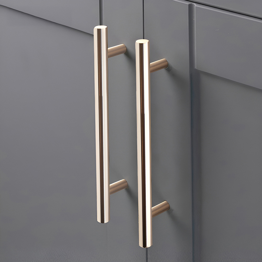 Living and Home Gold Minimalist Cylindrical Metal Pull Handle 20cm Image 2