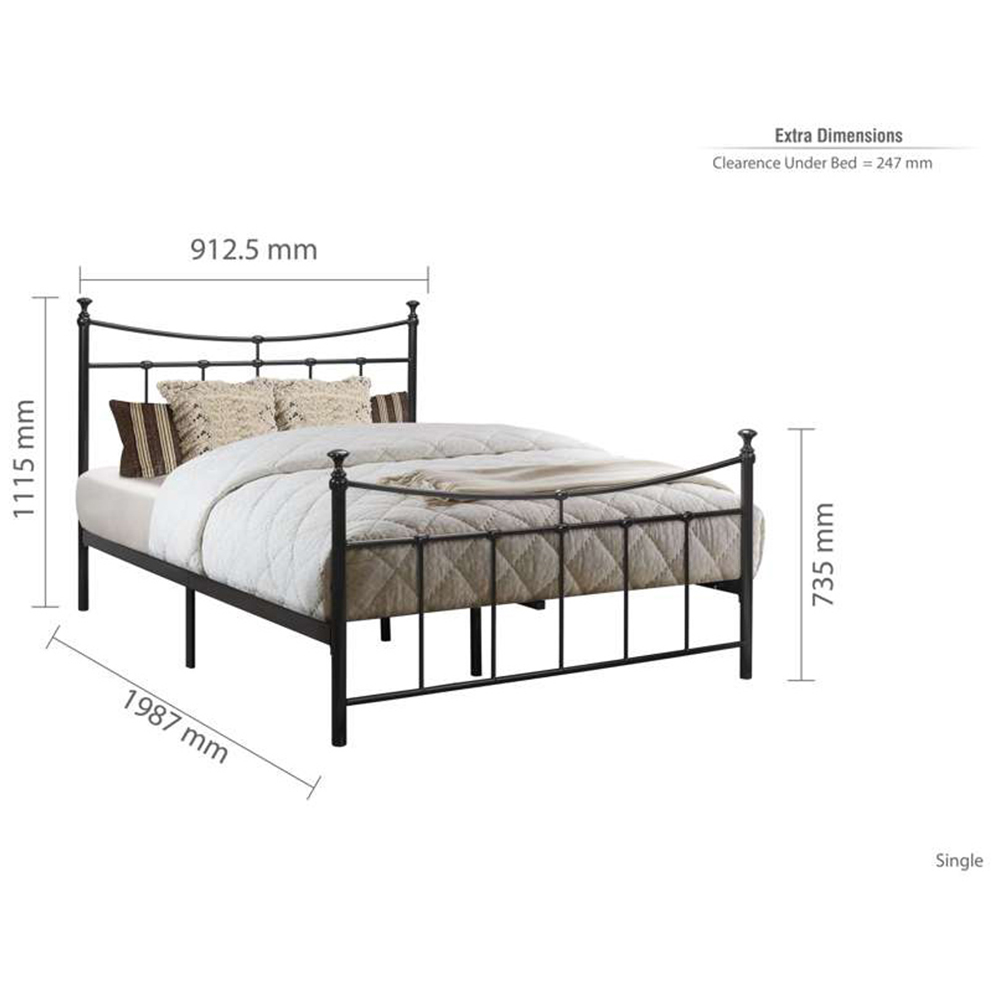 Emily Single Black Bed Frame Image 4