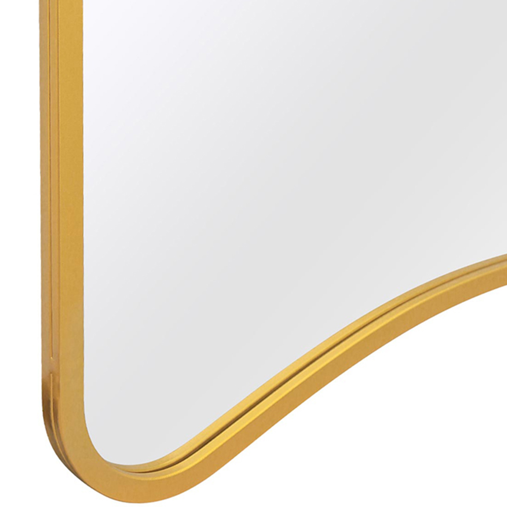 MirrorOutlet The Coartans Gold Metal Trapezoid Outdoor Garden Wall Mirror 180 x 85cm Image 5