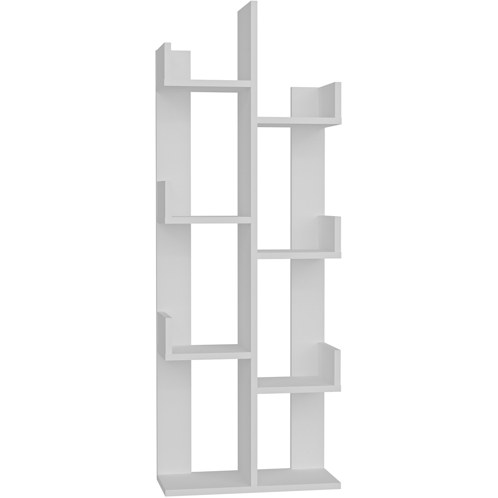 Decorotika Lui 8 Shelf White Tall Tree Style Bookshelf Image 6