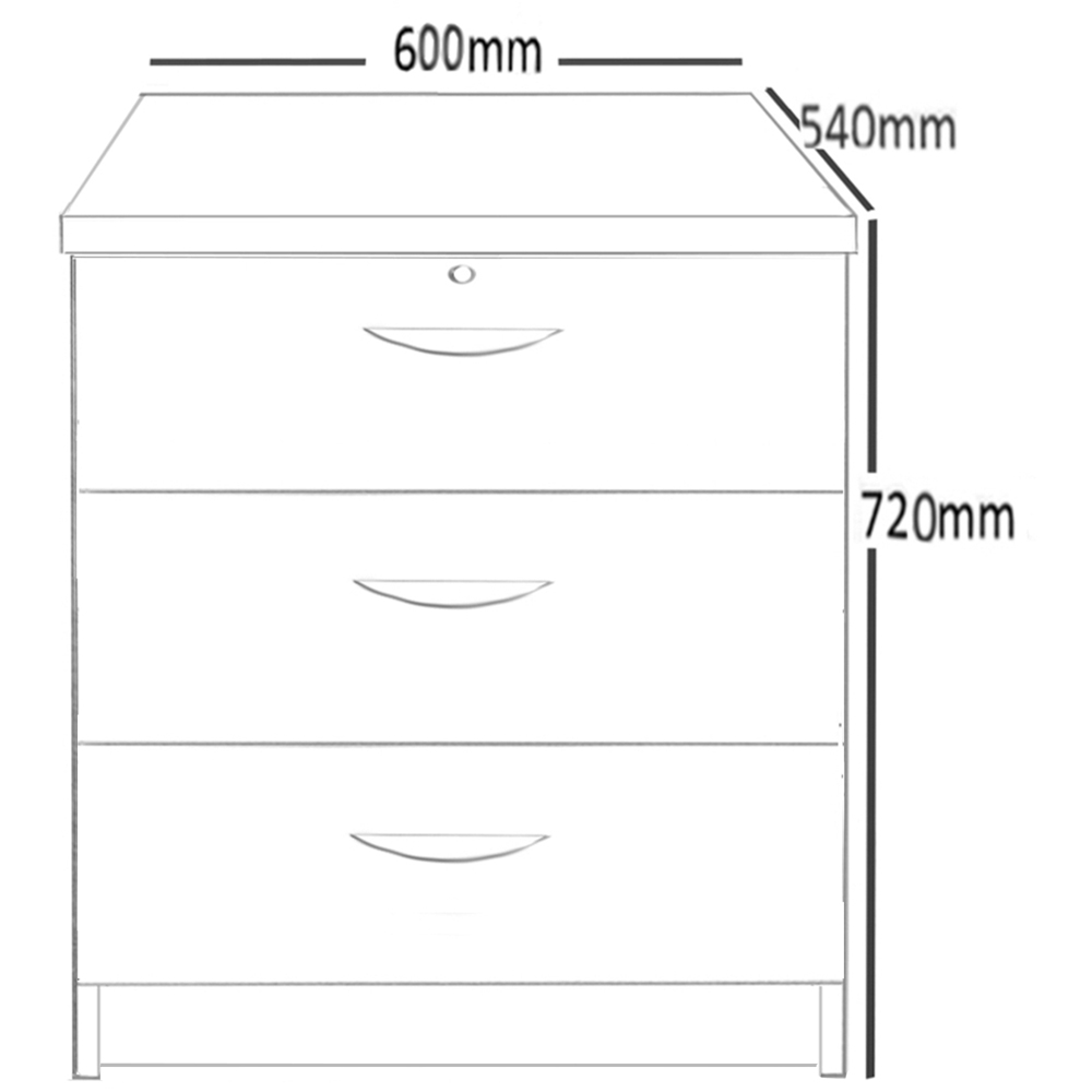 R White Cabinets 3 Drawer Brown Storage Chest Image 5