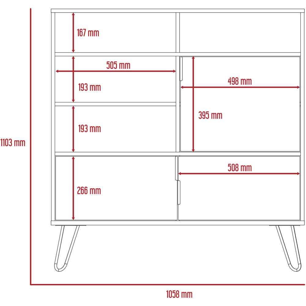 Core Products Nevada 3 Door 4 Shelf Smoke Oak High Sideboard Image 5