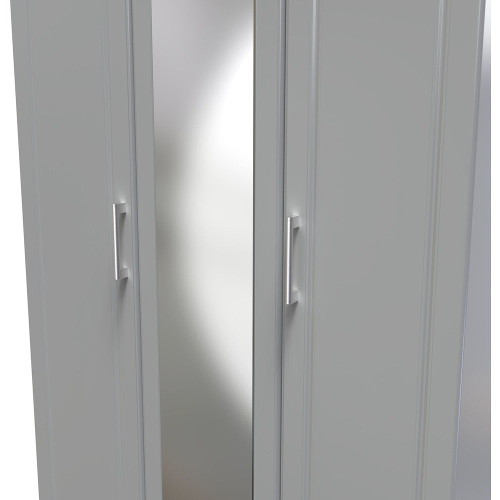 Crowndale Kent 3 Door Dusk Grey and Bardolino Oak Mirror Wardrobe Image 5