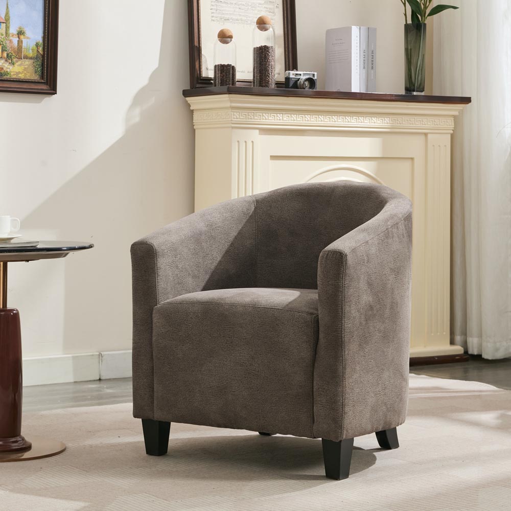 Furniture One Grey Bronzing Fabric Upholstered Tub Chair Image 7