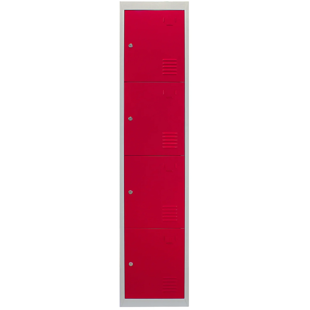 Monstershop 4 Doors Red Metal Changing Room Storage Lockers Image 4