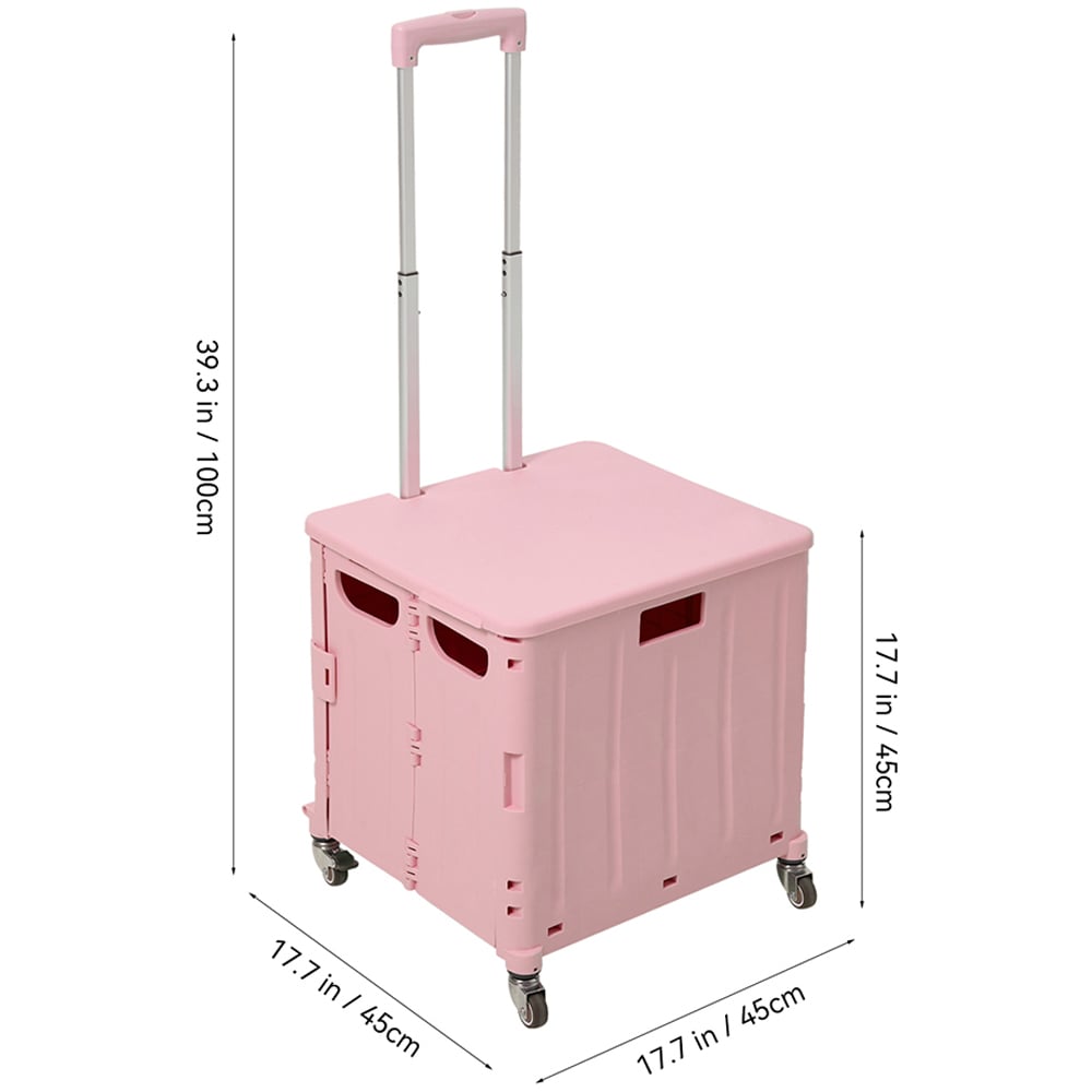 Living and Home 65L Pink Folding Shopping Trolley Image 8