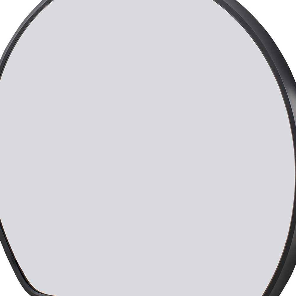 Living and Home Black Rounded Aluminium Framed HD Float Glass Bathroom Mirror 40 x 36cm Image 6