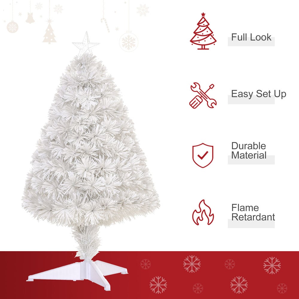 Everglow Fibre Optics White Artificial Christmas Tree 2.5ft Image 4