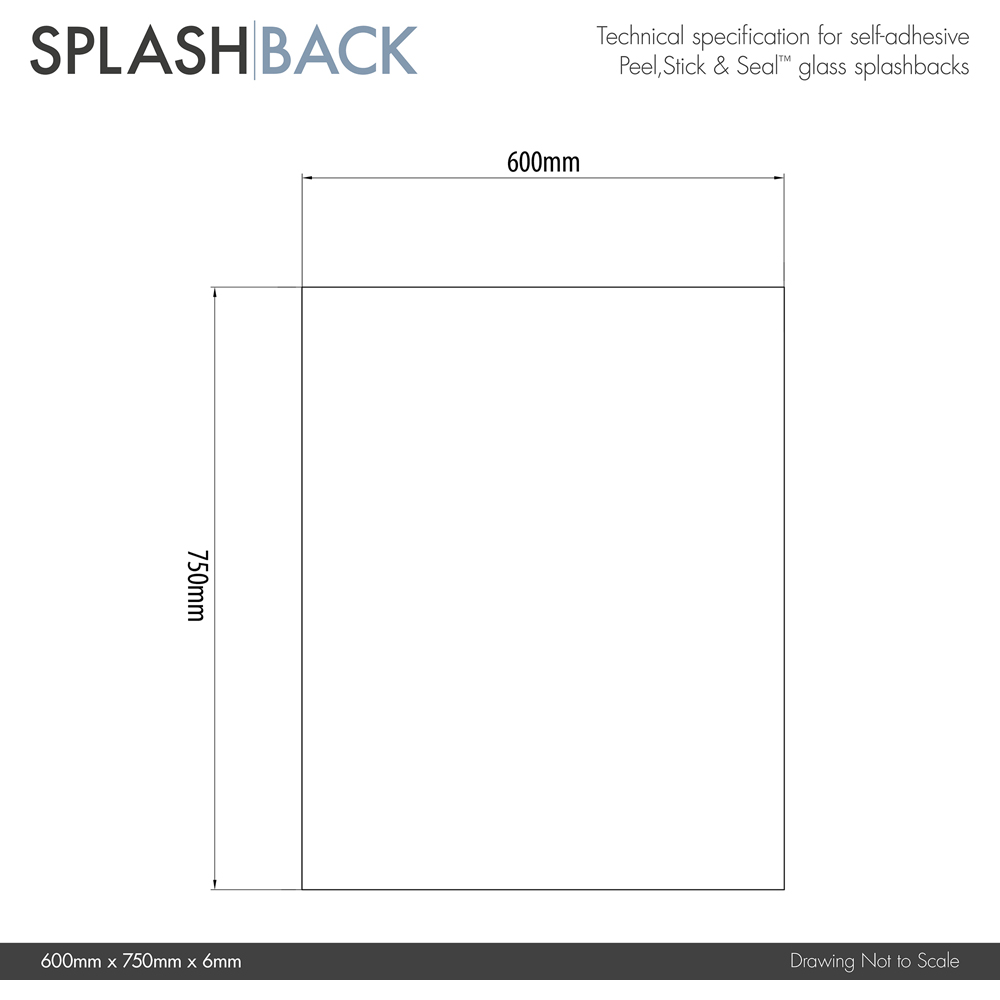 Splashback Bluebell Toughened Glass Self Adhesive Kitchen Splashback 600 x 750mm Image 6