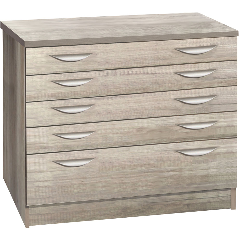 R White Cabinets 5 Drawer Grey A2 Plan Chest of Drawers Image 2